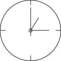 Illustration of a wall clock made by black line art. vector