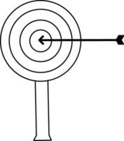Target arrow board made by black line art. vector
