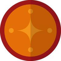 Red and orange coin in flat style. vector