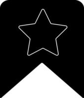 aislado negro y blanco estrella insignia. vector