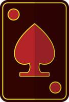 Isolated spade in playing card. vector