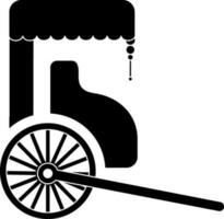 Flat style carriage in black and white color. vector