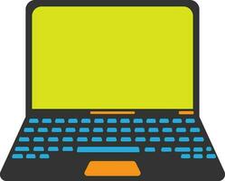 Flat style laptop icon. vector