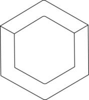 Blank line art hexagon shape. vector