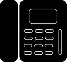 Telephone in black and white color. vector