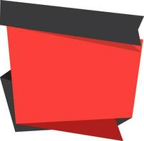 Red and black paper banner with ribbon. vector