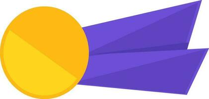 Horizontal badge illustration in yellow and purple color. vector