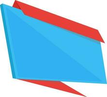 Side view of stylish ribbon in blue and red color. vector