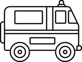 ilustración de ambulancia icono en plano estilo. vector