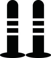 black and white icon of traffic pole. vector