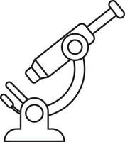 Illustration of microscope icon in stroke style. vector