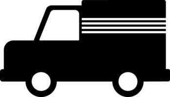 Flat illustration of truck in black color. vector