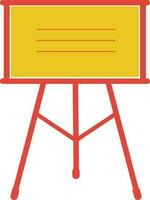 Flat style board on tripod in orange and yellow color. vector