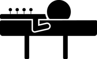 Acupuncture massage icon, man on bed for medical treatment. vector