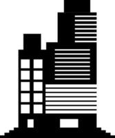 edificio en negro y blanco color. vector