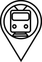 tren ubicación puntero alfiler icono. vector