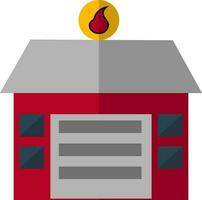 Isolated fire station building in flat style. vector