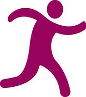 Character of a faceless running man in pink color. vector