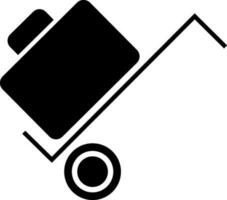 Luggage trolley with suitcase. vector