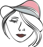 Illustration of a woman face. vector