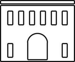 Black and white building in flat illustration. vector