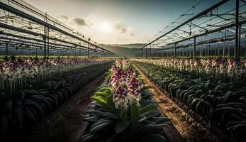 invernadero planta cierne en agricultura frescura abunda generado por ai foto