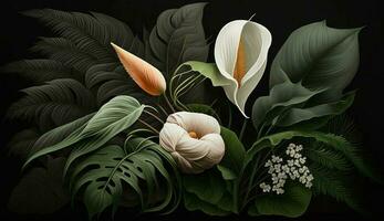 naturaleza belleza floraciones en vistoso floral patrones generado por ai foto