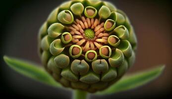 cerca arriba de un vibrante amarillo florecer en naturaleza generado por ai foto