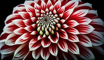 Close up of a multi colored dahlia flower head generated by AI photo