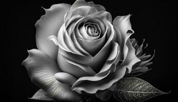 naturaleza belleza floraciones en negro y blanco generado por ai foto