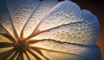 Nature beauty close up of yellow leaf pattern generated by AI photo