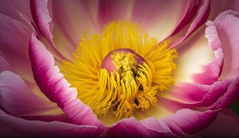 Close up of a vibrant yellow flower beauty generated by AI photo