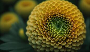 cerca arriba de amarillo girasol florecer vibrante belleza generado por ai foto