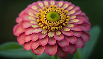 Close up of a vibrant pink flower petal generated by AI photo