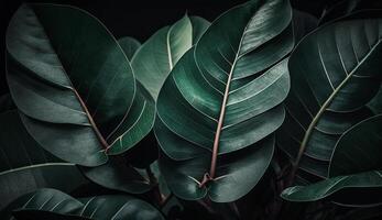 Green leaf close up nature perfect pattern generated by AI photo