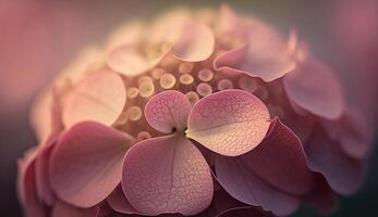 naturaleza belleza cerca arriba de rosado flor pétalo generado por ai foto