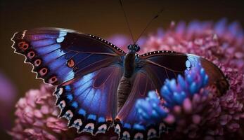 Close up of a vibrant butterfly in nature ,generative AI photo