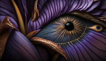 Multi colored animal pattern on purple abstract background ,generative AI photo