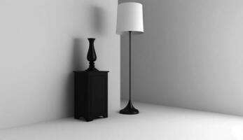 Modern interior design with elegant decorations, electric lamp ,generative AI photo