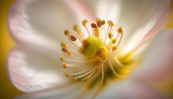 cerca arriba de un soltero flor delicado pétalo ,generativo ai foto