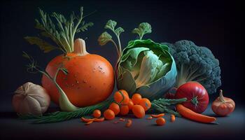 fresh and nutritive vegetables healthy food ,generative AI photo