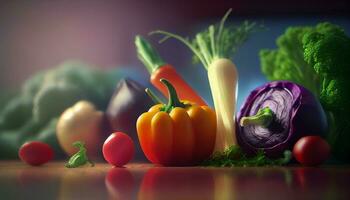 close up of fresh vegetables food ,generative AI photo
