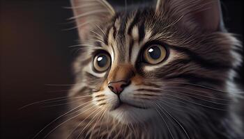 little pet cat with a tender expression ,generative AI photo