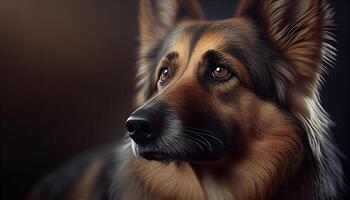 beauty german shepherd faithful pet ,generative AI photo