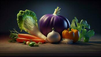zanahorias y Fresco vegetales sano comida ,generativo ai foto