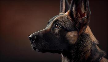 german shepherd dog head scene ,generative AI photo