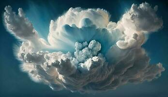 Sky blue cloud fluffy nature beauty in summer generated by AI photo