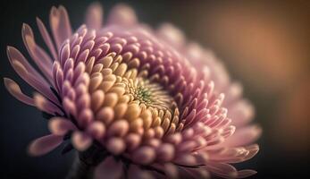 A vibrant single flower with soft pink petals generated by AI photo