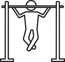 Illustration of a man doing pull up exercise. vector