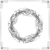 Floral design decorated circle shape frame. vector